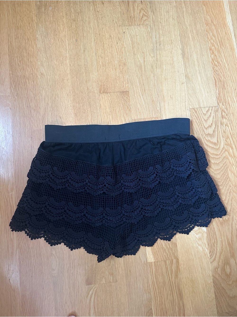 Black Lace Layered Shorts
